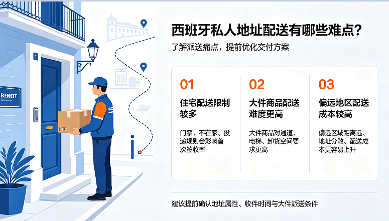 西班牙私人地址派送难在哪里？跨境卖家如何解决？